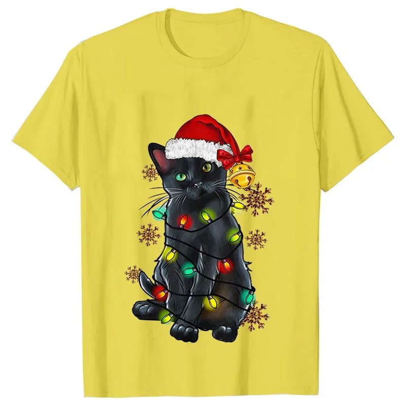 Funny Cat Christmas T-Shirt for Men