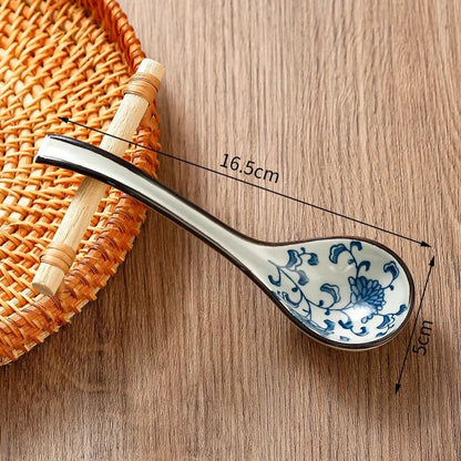 Stylish Japanese Ceramic Soup Spoons Set