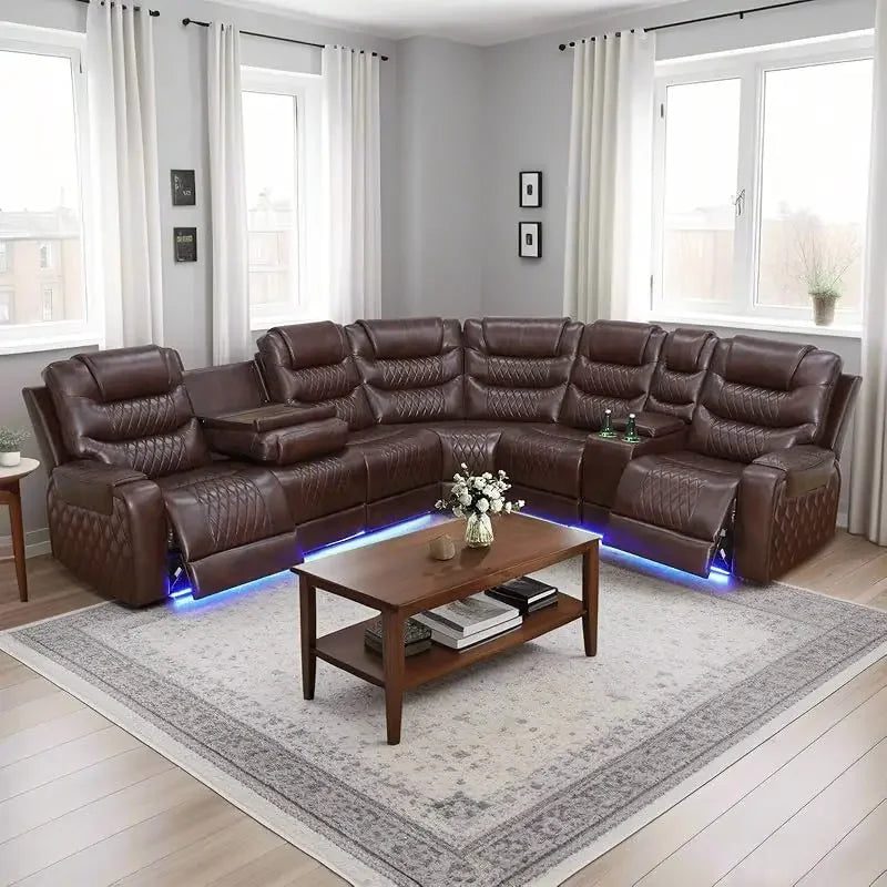 LED Recliner Sofa Set for Living Room