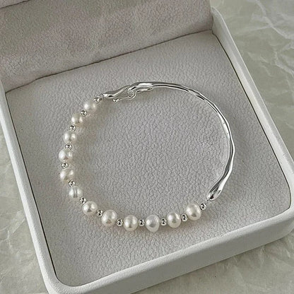 Luxury 925 Silver Pearl Bracelet for Women