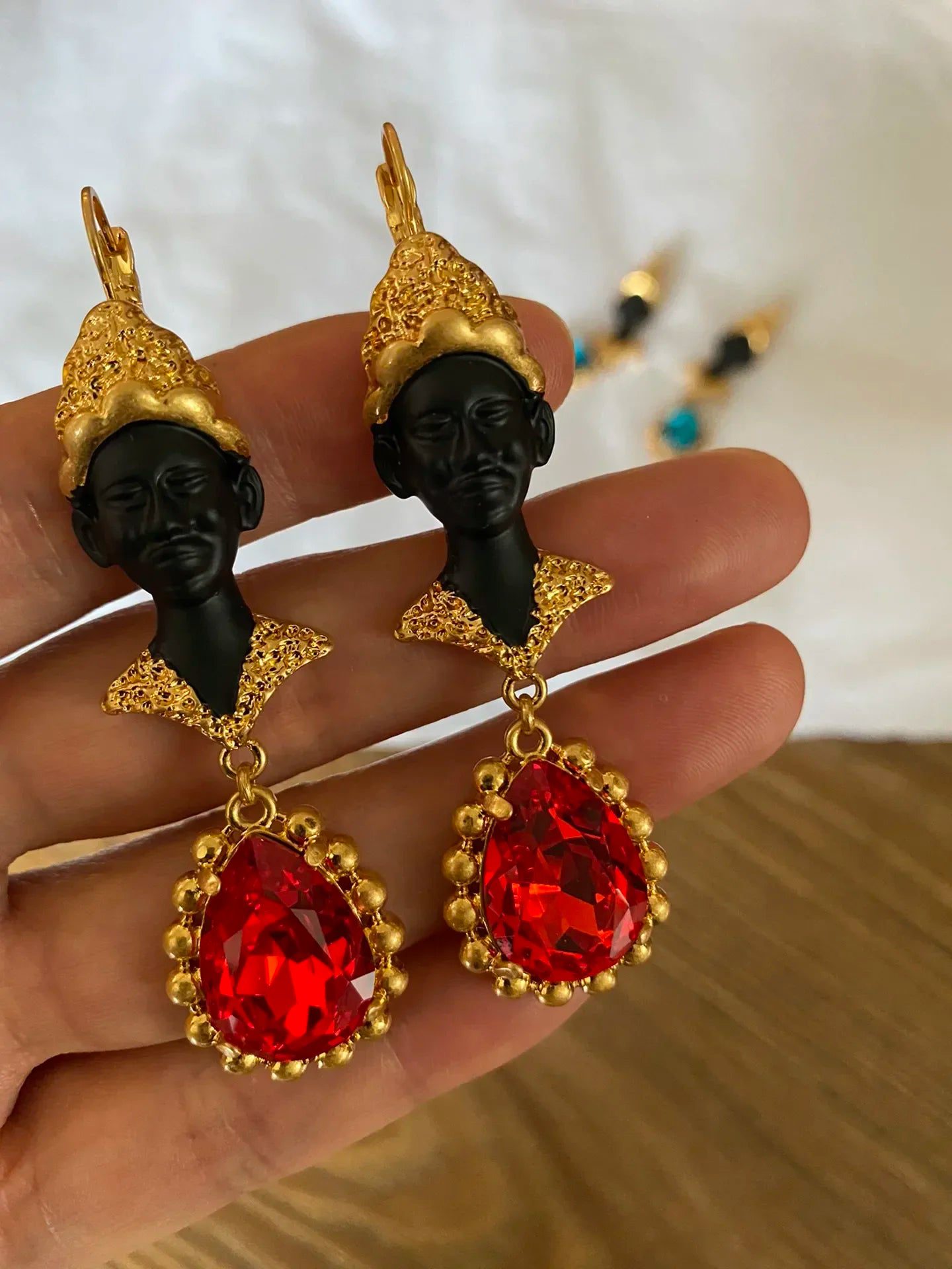 Vintage Pearl Medieval Stud Earrings for Women