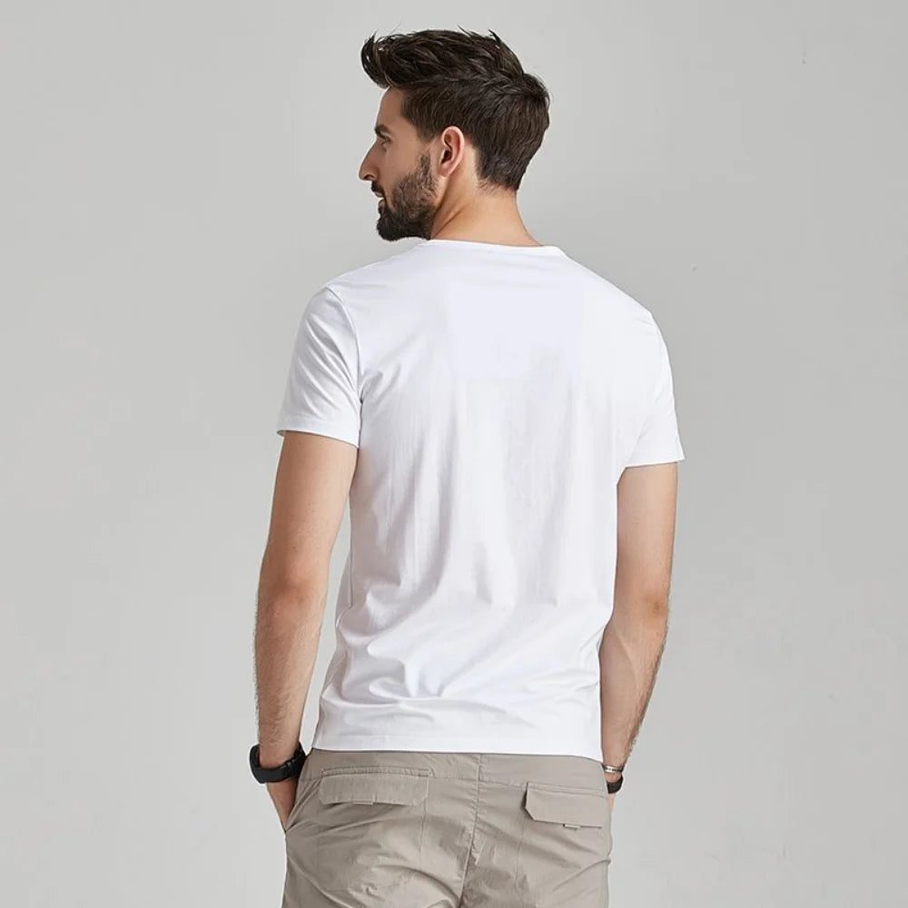 Men's V-Neck T-Shirts: Luxury Ice Silk