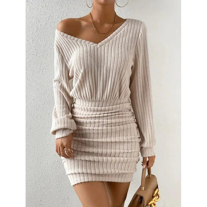 Women’s Warm Knitted Bodycon Sweater Dress