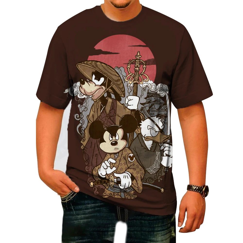 2024 Cartoon 3D Print Mickey Minnie T-Shirt