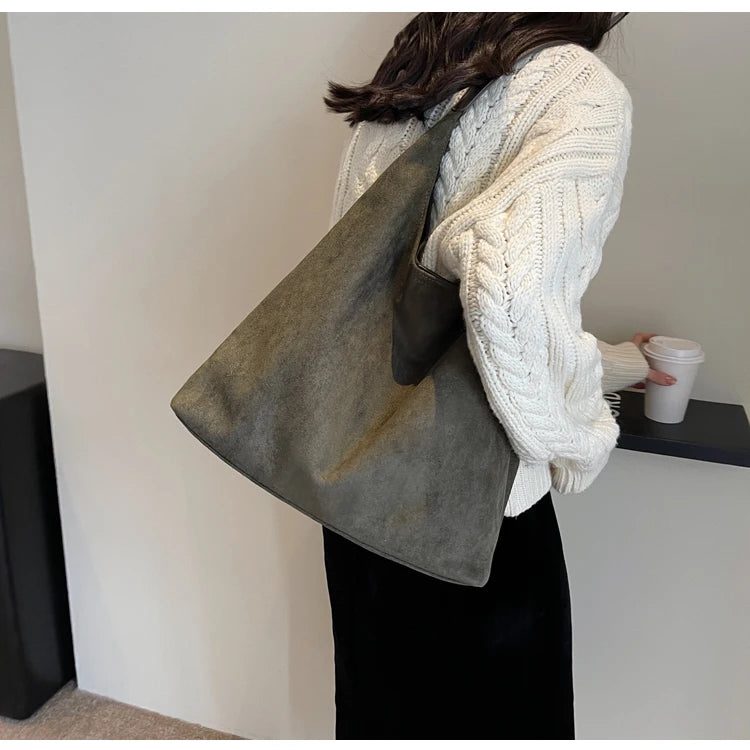 Luxury Suede Shoulder Tote Bags for Women