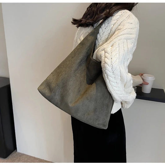 Luxury Suede Shoulder Tote Bags for Women