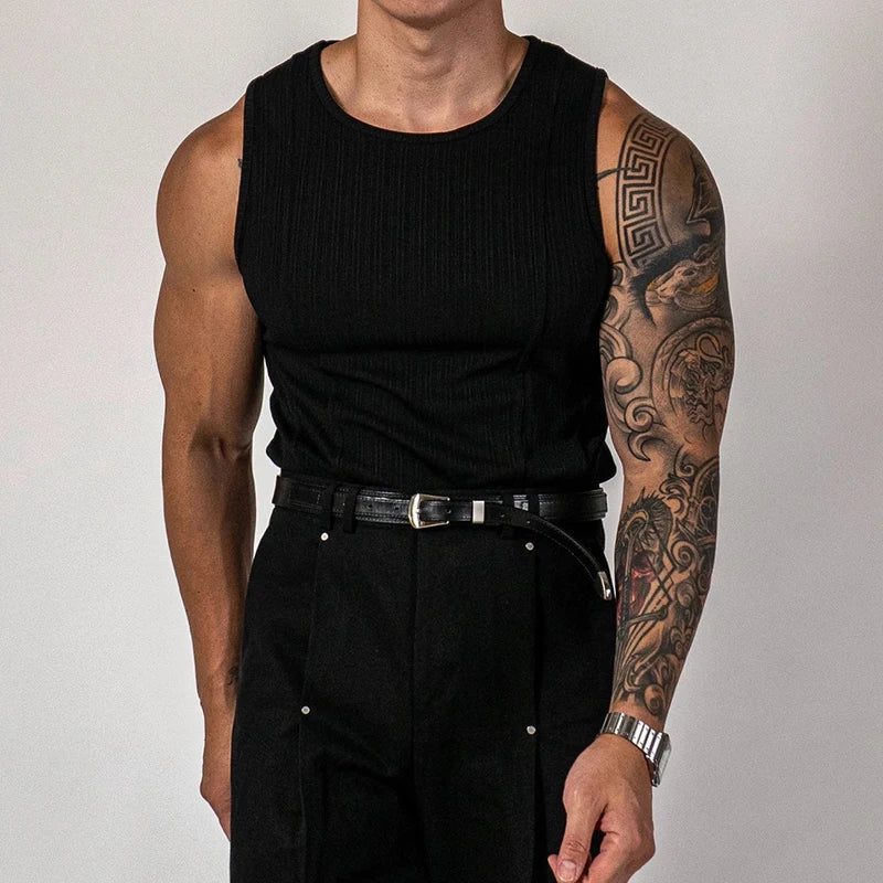 2024 Men's Ribbed Sleeveless Muscle Tank Top
