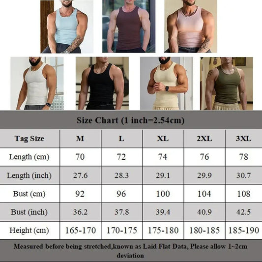 Men's Ribbed Sleeveless Tank Top for Summer