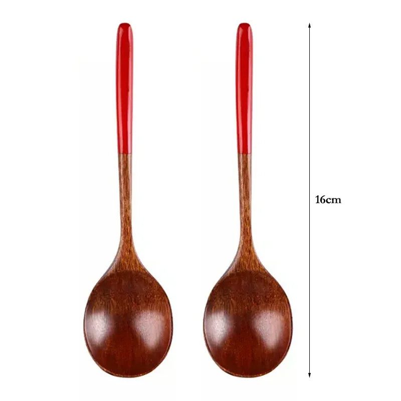 2 Wooden Soup Spoons for Kids' Meals