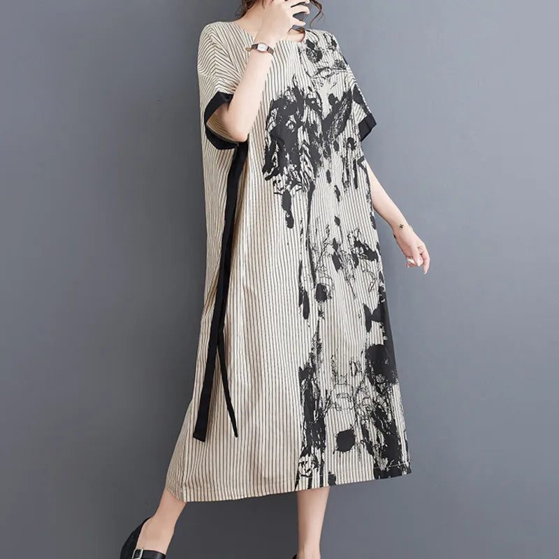 Chic Striped T-Shirt Dress for Women