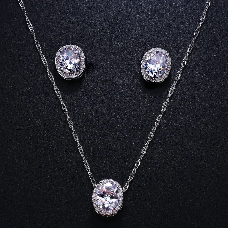 Elegant Bridal Jewelry Set: Water Drop Earrings