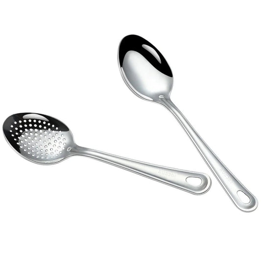 Elegant Slotted Stainless Steel Serving Spoons