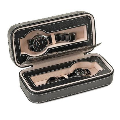 Portable Travel Watch Case with Zipper Storage