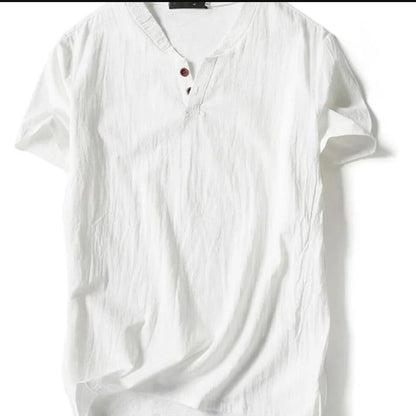 Plus Size Linen Short Sleeve Shirts for Men