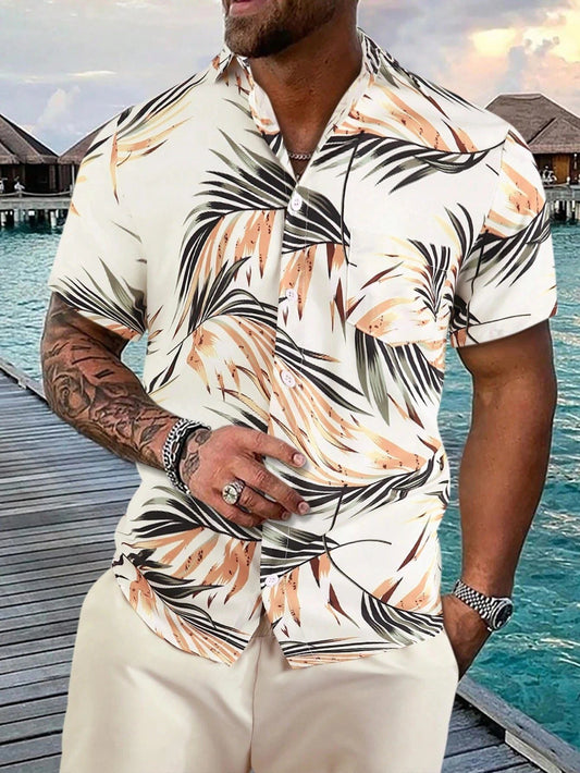 3D Printed Hawaiian Palm Tree Men's Shirt