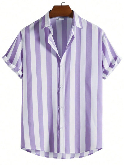 Men's Casual Hawaiian Shirts with 3D Stripes