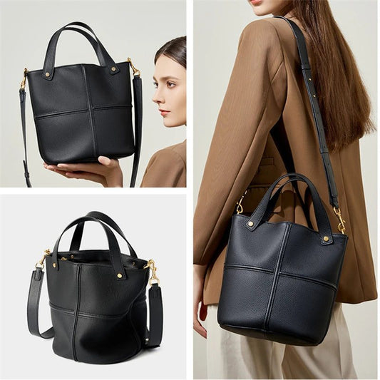 Genuine Leather Bucket Crossbody Bags for Women