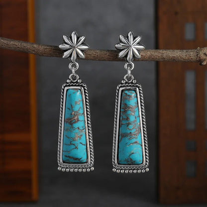 Vintage Bohemian Turquoise Dangle Earrings for Women