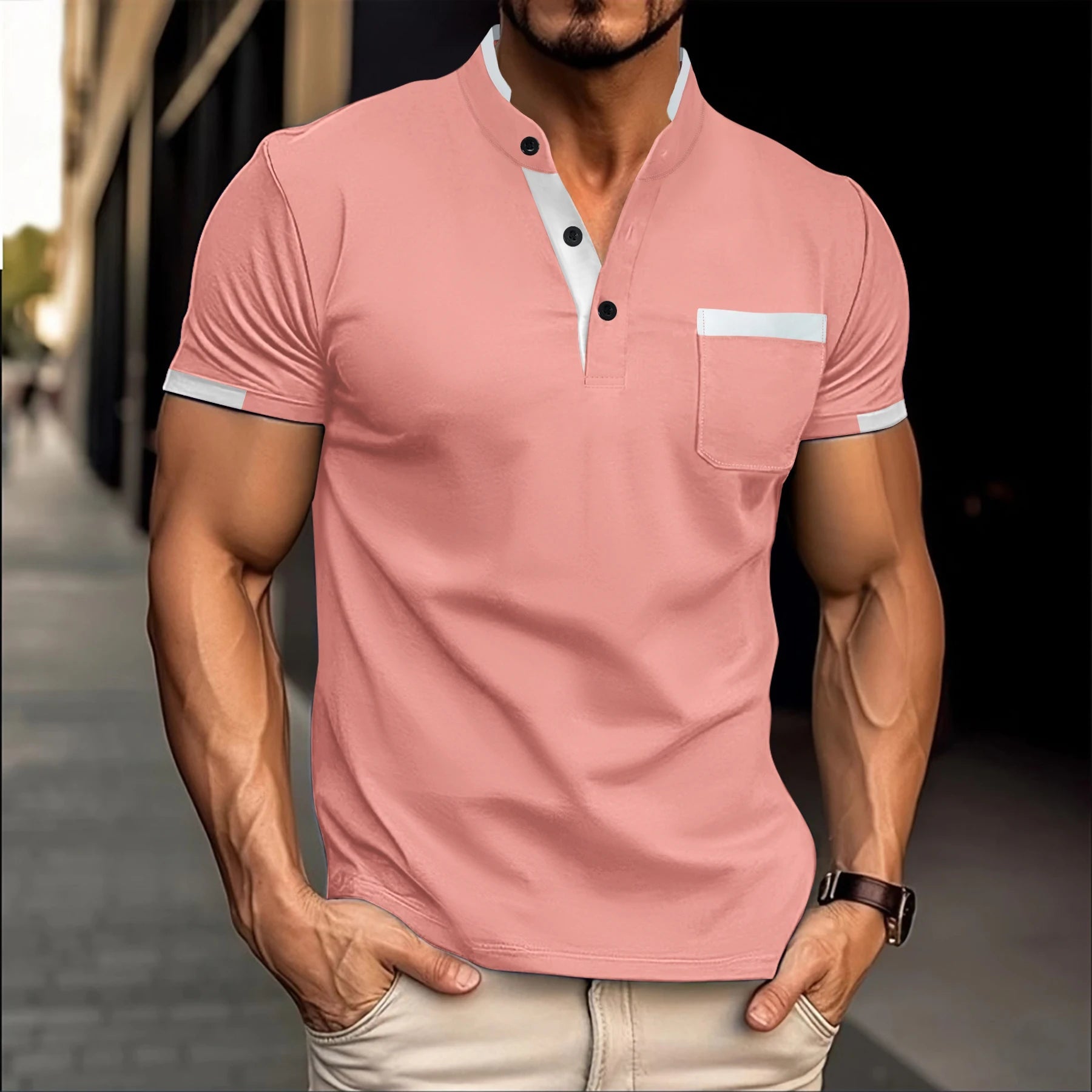 2024 Men's Casual Short Sleeve Polo Shirt