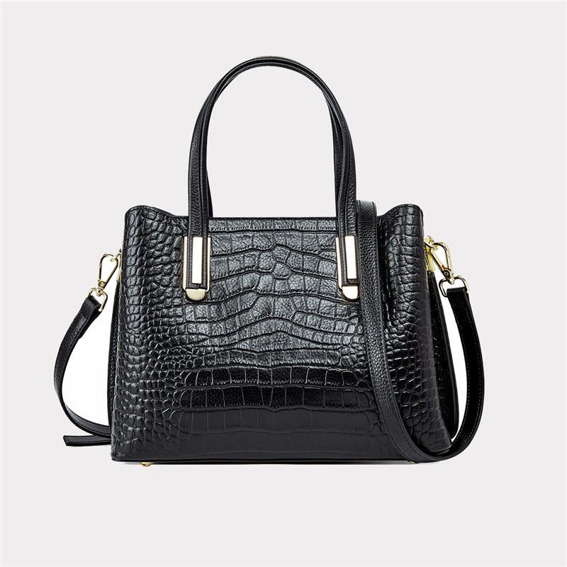 Genuine Leather Crocodile Print Tote Bags