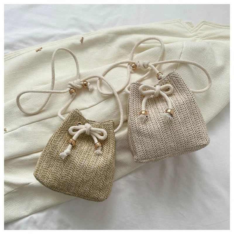 Summer Boho Straw Crossbody Bag for Women