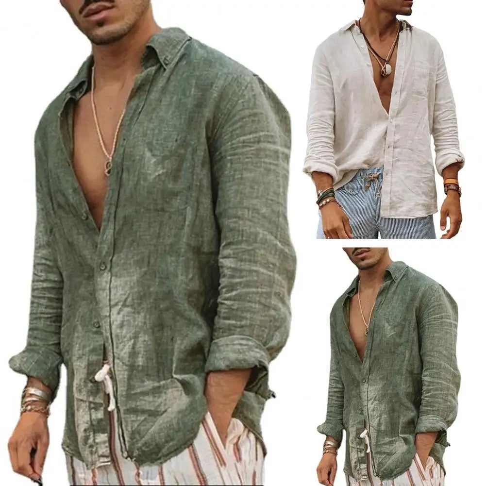 2024 Men's Casual Cotton Linen Shirts
