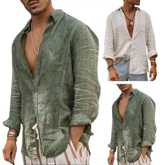 2024 Men's Casual Cotton Linen Shirts