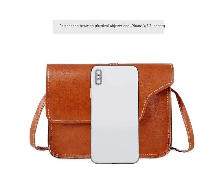 Retro Solid Color Crossbody Bag for Women