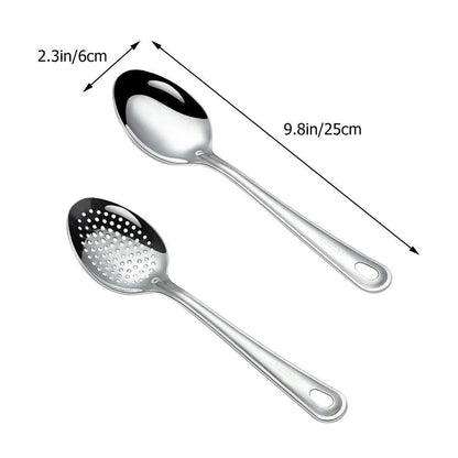 Elegant Slotted Stainless Steel Serving Spoons