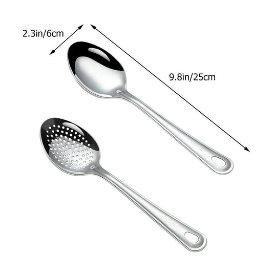 Elegant Slotted Stainless Steel Serving Spoons