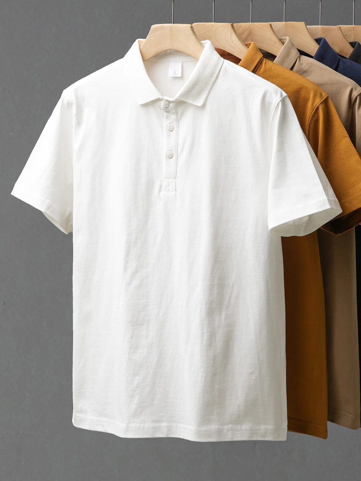 Heavyweight Cotton Short-Sleeve Polo Shirts for Men