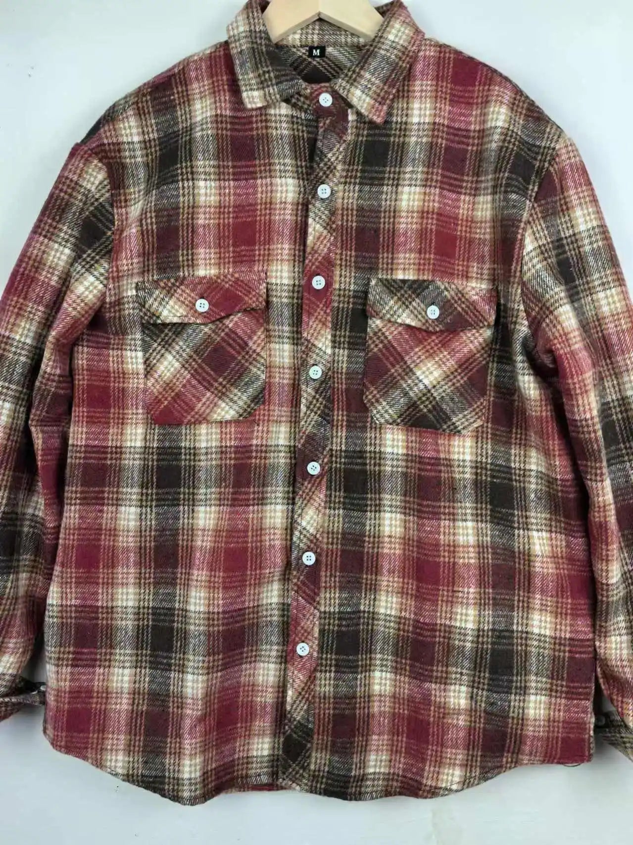 Men's Autumn Plaid Flannel Shirt Casual