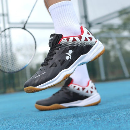 White Shock-Absorbing Badminton Shoes for All