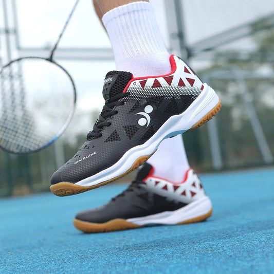 White Shock-Absorbing Badminton Shoes for All