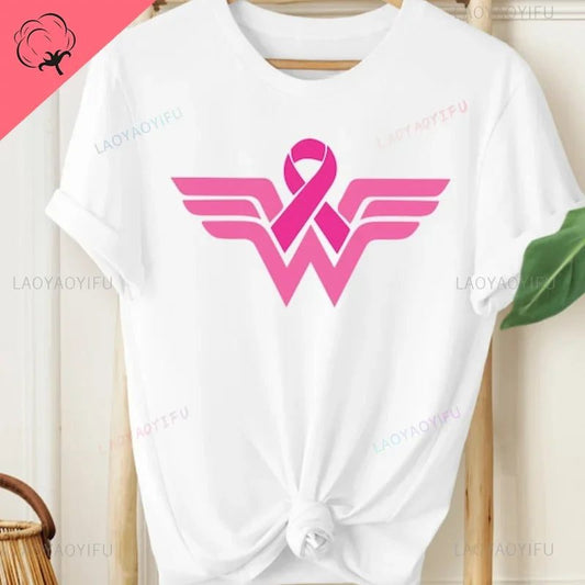 Empower Women: Cotton T-Shirt for Cancer Awareness