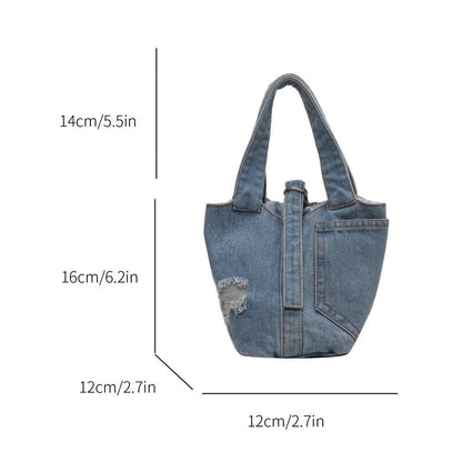 2023 Small Denim Bucket Bag for Women