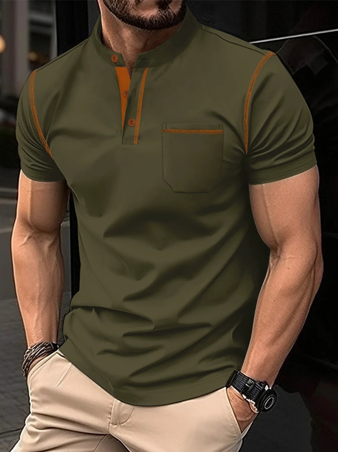 Trendy Men's Pocket Polo Shirt for Summer