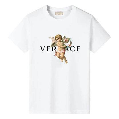 Men's Vintage Cotton T-Shirt with Angel Print