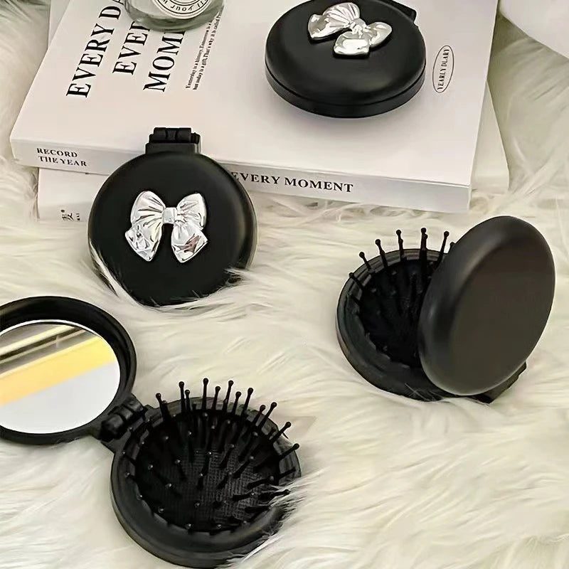 Portable Folding Massage Comb with Mirror