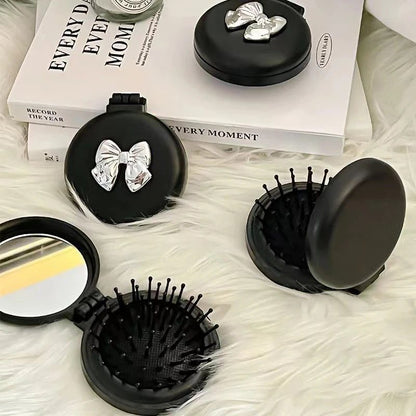 Portable Folding Massage Comb with Mirror