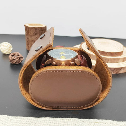 Custom Leather Watch Travel Case Organizer