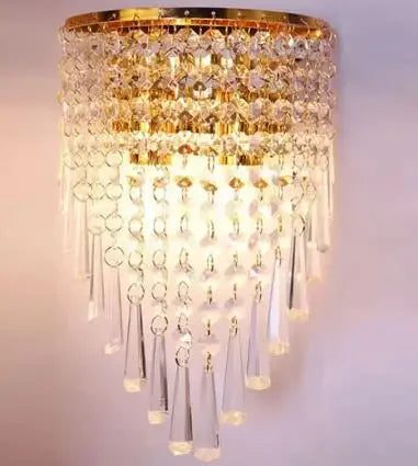 Elegant Gold Crystal Wall Light Fixture