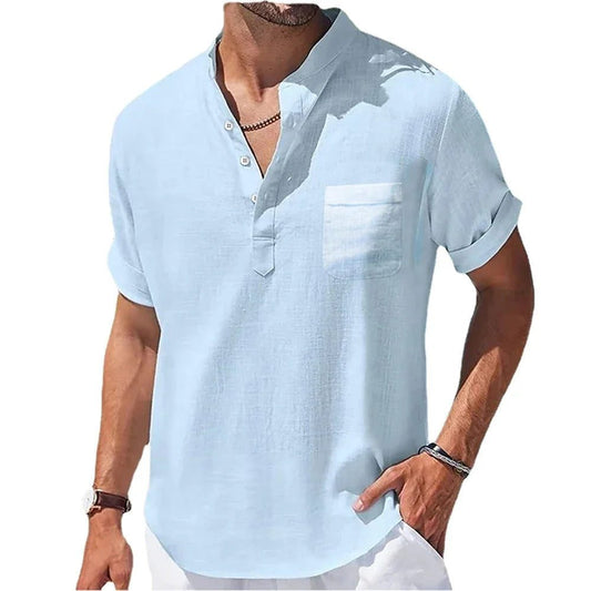 Men's Casual Summer Linen Short Sleeve Shirt