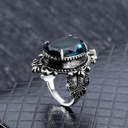Vintage Oval Blue CZ Women’s Rings