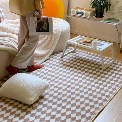 Japanese Style Plaid Carpets for Living Room