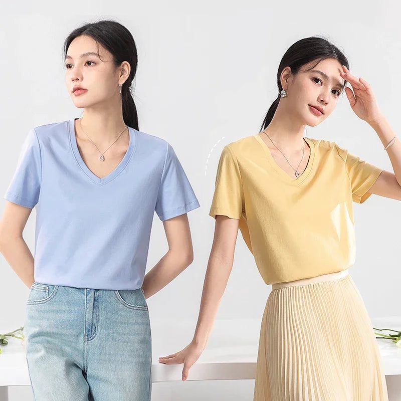 Luxury Silk Cropped T-Shirts for Women