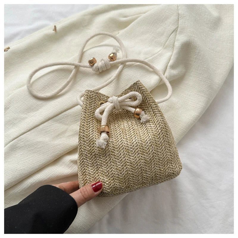 Summer Boho Straw Crossbody Bag for Women