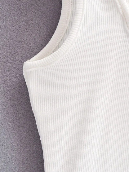 Women Sexy Solid Color Crop Tops Set