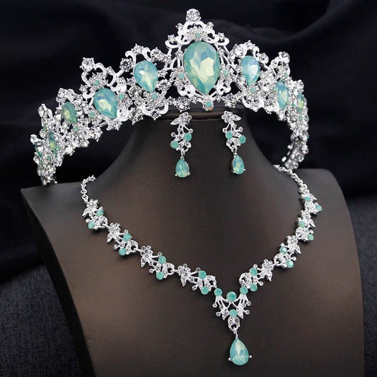 Luxury Bridal Crown Jewelry Set for Weddings