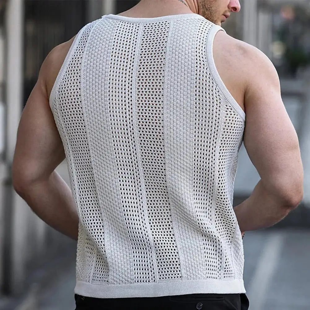 Men's Ribbed Tank Top - Casual Summer Wear